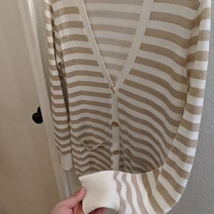 Michael Kors gold and white cardigan